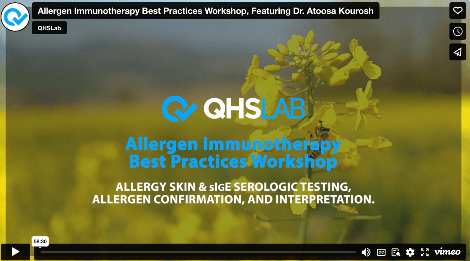 Allergen Immunotherapy Best Practices Workshop, Featuring Dr. Atoosa Kourosh